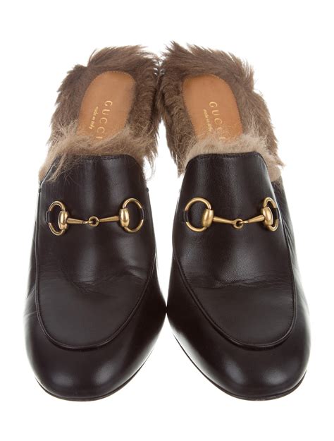 fur lined gucci shoes|gucci princetown mules with fur.